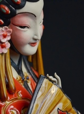 公仔摆件风水人物石湾陶瓷