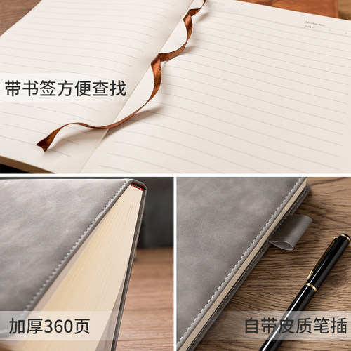 笔记本本子定制可印logo办公记事本软皮加厚2023年商务简约a5大学生b5软皮礼盒套装工作会议记录本日记本定制 - 图2