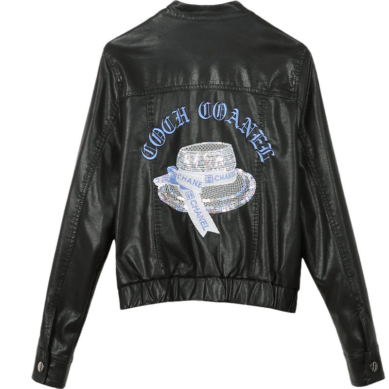 小2020年秋季新款修身显瘦机车服 宝籍皮衣