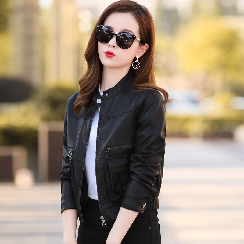 小2020年秋季新款修身显瘦机车服 宝籍皮衣