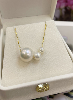 路路通925银淡水珍珠项链近正圆