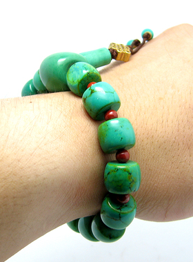 天然绿松石手链手串挂件散珠吊坠