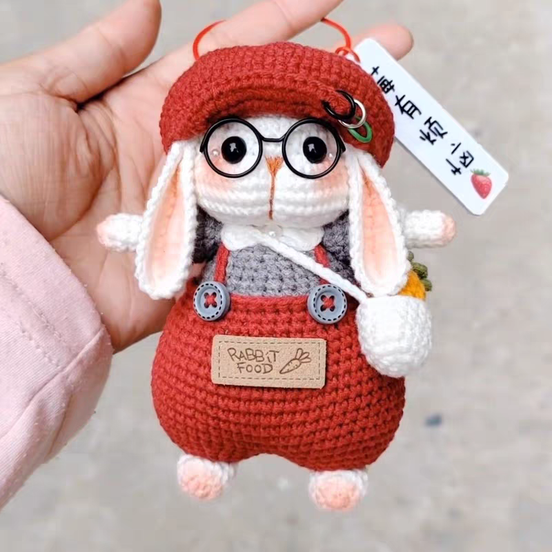 手工编织DIY材料包可爱糖糖兔车挂包挂件蝴蝶结毛线礼物送闺蜜,淘宝优惠券,粉丝福利购,淘宝优惠卷