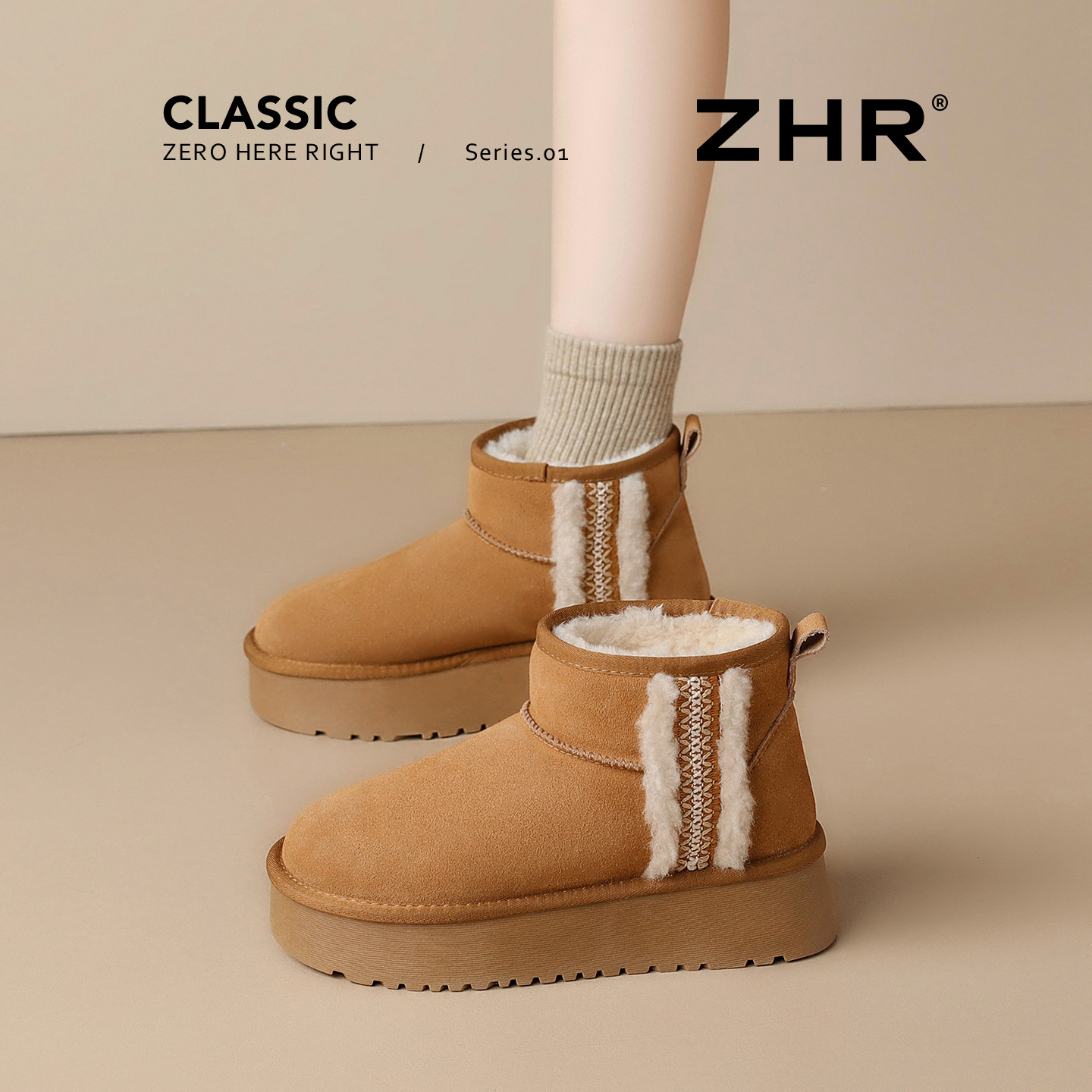 【ZHR秋冬断码捡漏】厚底靴子雪地靴2025年爆款女鞋售完不补