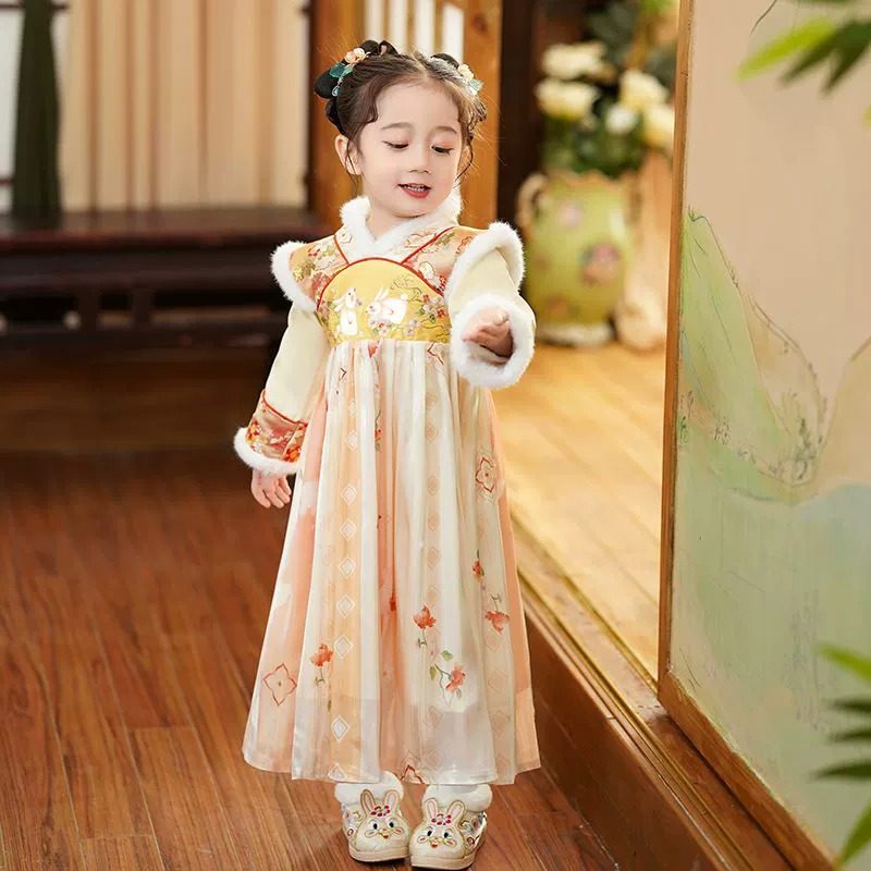 汉服女童冬款古装秋冬季国风儿童拜年服唐装2026新款女孩古风裙子,淘宝优惠券,粉丝福利购,淘宝优惠卷