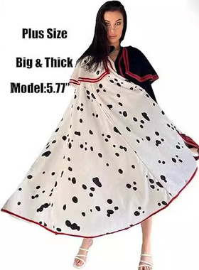 Halloween Milk Pattern Hooded Cape 万圣节拼色连帽披风