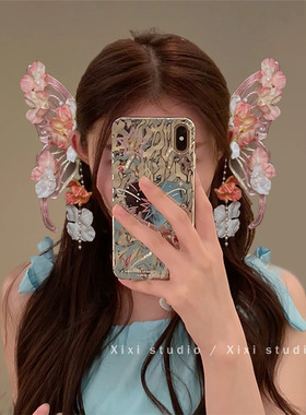 Halloween Silk Butterfly Hair Clip 蝴蝶绢花古风汉服发夹