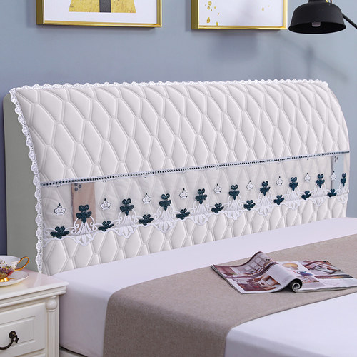 2025新款简单大方加厚床头罩卧室木床皮床盖布套子罩毛绒纯色现代 - 图1