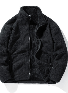 Men's fleece jacket 男装秋冬加绒修身棒球服摇粒绒百搭休闲夹克