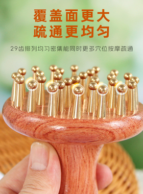 花梨木黄铜经络刷揉肚子神器