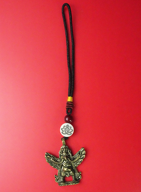 藏式大鹏金翅鸟吊坠纯铜个性男钥匙扣大鹏鸟挂件民族风配件挂饰品