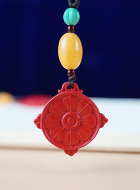 藏式挂件吊坠朱砂粉制作车内挂件随身配饰包挂饰平安礼物手机挂饰