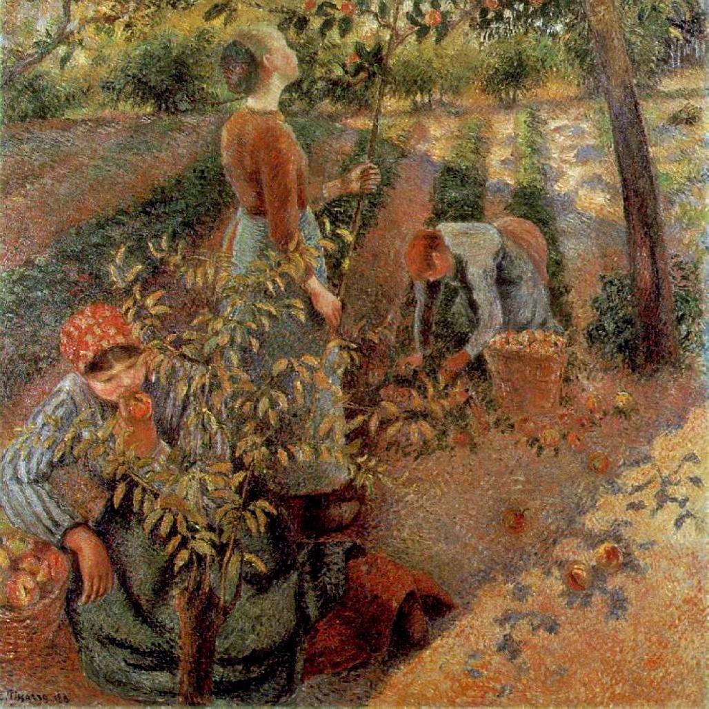 绝版 日本大原美术馆 油画拼图 Camille Pissarro 摘苹果 300片 - 图1