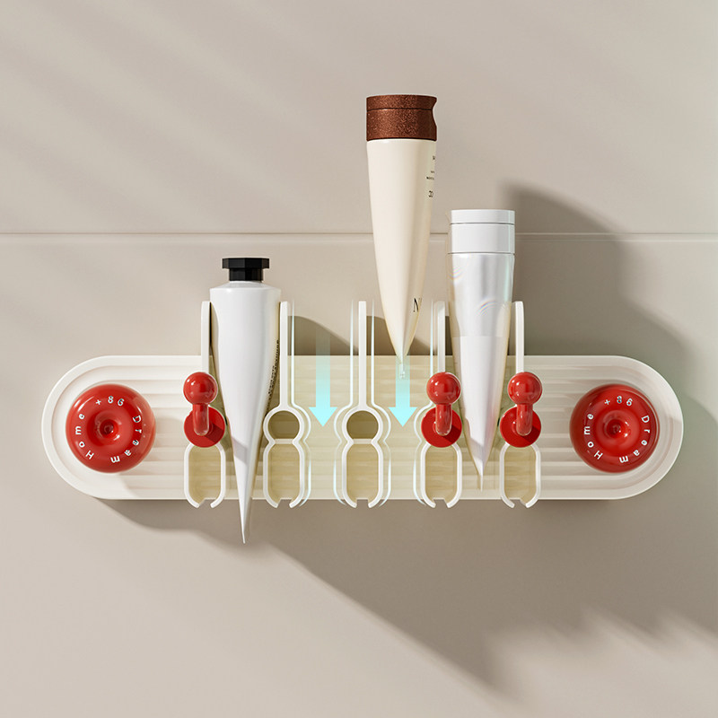 吸盘洗面奶收纳架免打孔浴室牙膏夹护肤品护手霜置物架毛巾挂架,淘宝优惠券,粉丝福利购,淘宝优惠卷
