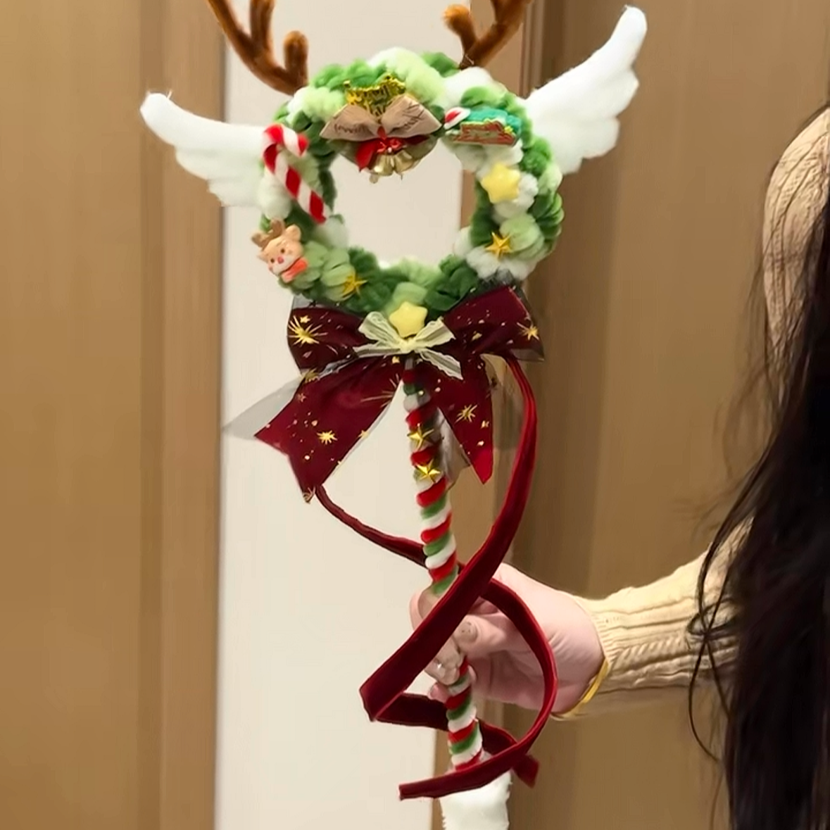 圣诞魔法棒飘带麋鹿扭扭棒玩具装饰手工DIY材料包平安夜圣诞礼物,淘宝优惠券,粉丝福利购,淘宝优惠卷