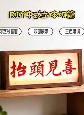 烦恼留在门外小灯箱可定制画面小夜灯2026新款充电款玄关氛围灯箱