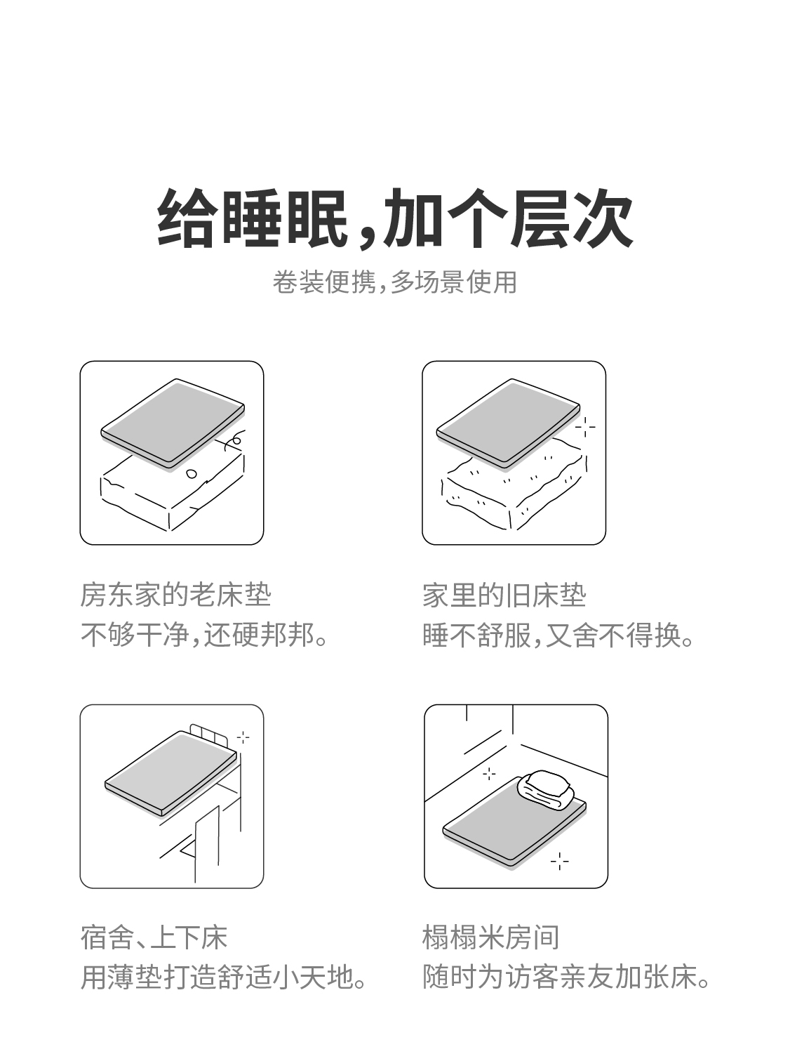 【薄垫T1】蓝盒子学生宿舍单人床垫榻榻米地铺记忆棉床褥海绵睡垫-图2