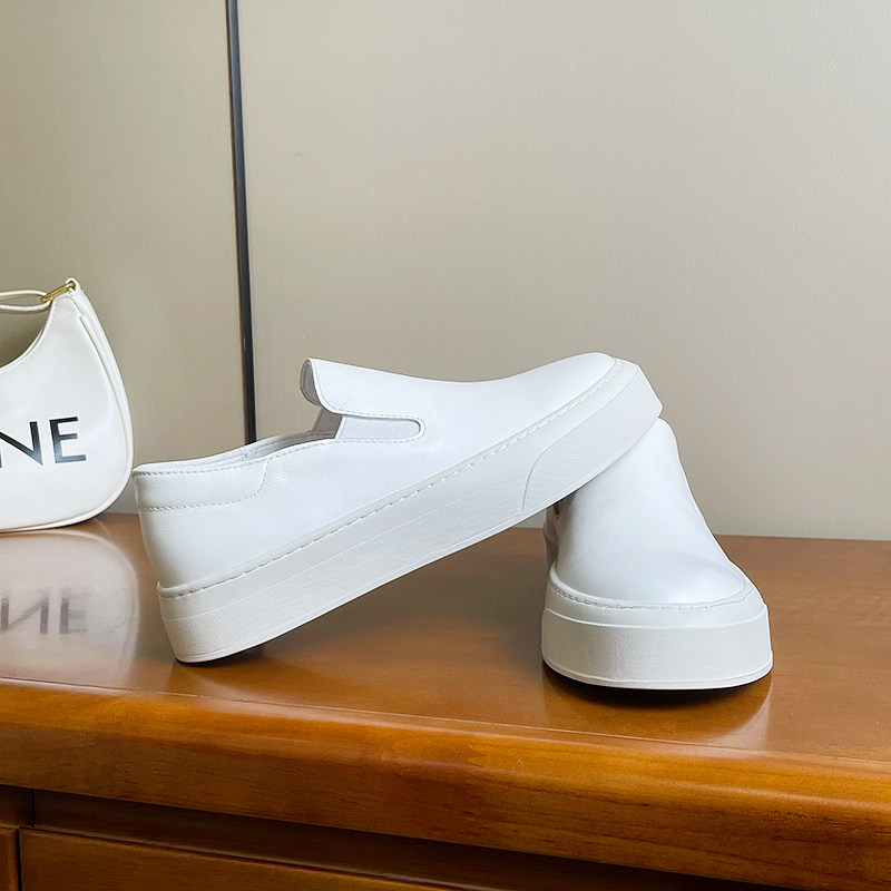 手工缝制~欧洲站一脚蹬小白鞋女真皮平底乐福鞋开车鞋懒人鞋单鞋,淘宝优惠券,粉丝福利购,淘宝优惠卷