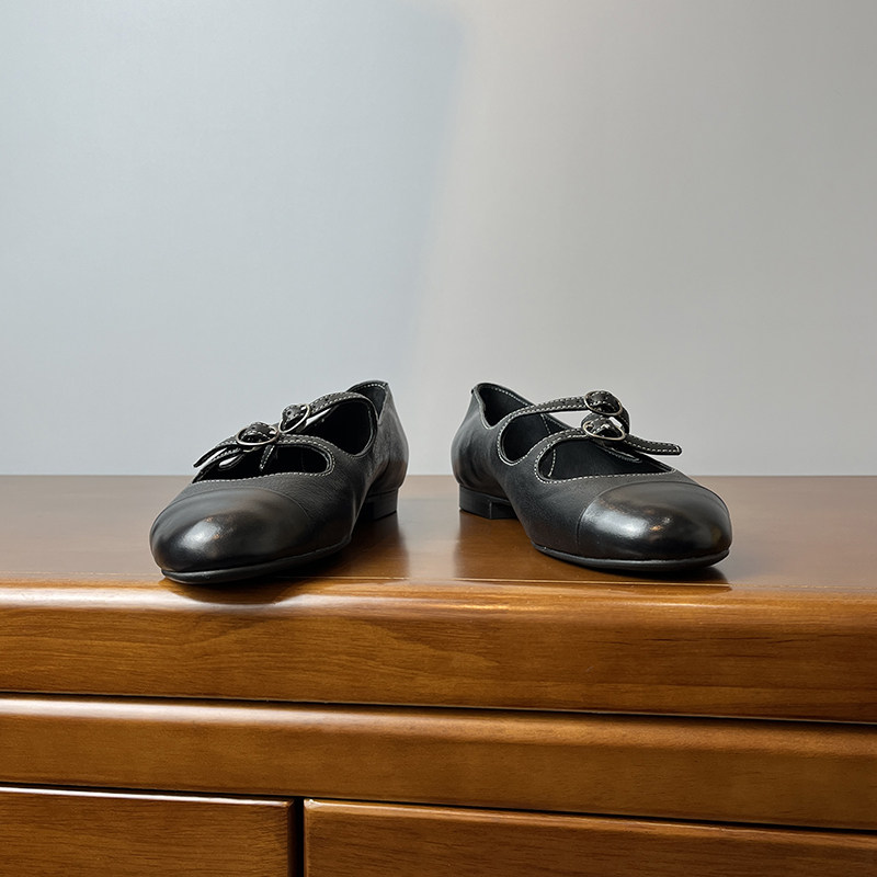 水洗马皮~牛皮里 小香风芭蕾舞单鞋女平底复古一字扣带玛丽珍鞋,淘宝优惠券,粉丝福利购,淘宝优惠卷