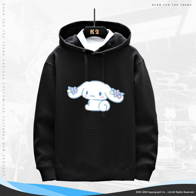 玉桂狗联名卫衣三丽鸥周边大耳狗衣服男女情侣新款休闲连帽外套ne - 图1