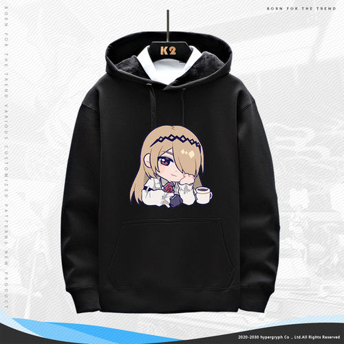 希儿华Q版表情包衣服男女情侣外套连帽加绒卫衣内搭秋冬jl - 图0