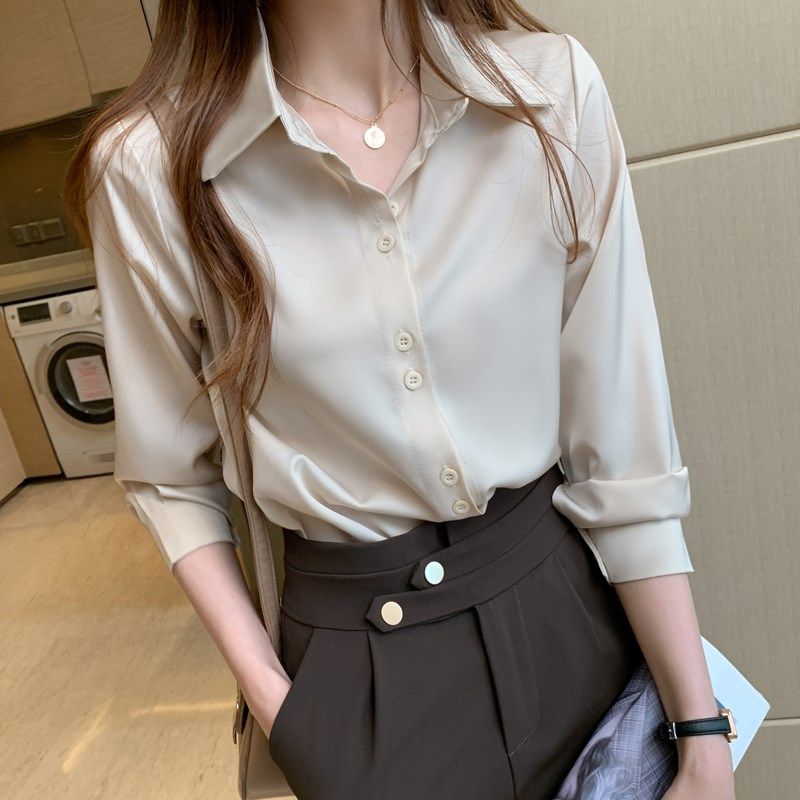 职业2021年春夏新款ol气质白色衬衫 婷姿恬衬衫