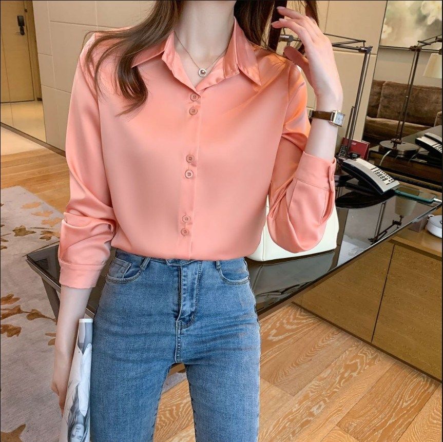 职业2021年春夏新款ol气质白色衬衫 婷姿恬衬衫