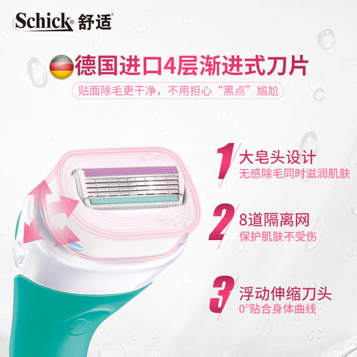 Schick舒适舒芙脱毛刀女士敏感肌皂头温和剃除毛神器刮毛腋下全身 - 图3