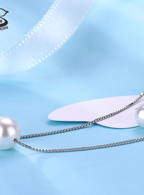 bebekitty925银双层礼物珍珠项链