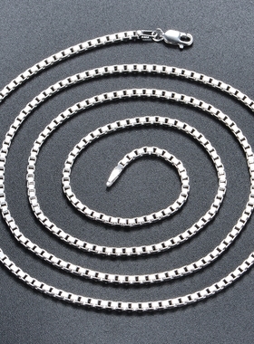 纯银意大利项链防变色加粗长男女