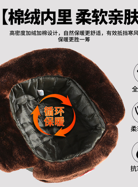 环卫工人棉帽公路男士反光条物业保洁女士工作帽子冬季加绒雷锋帽