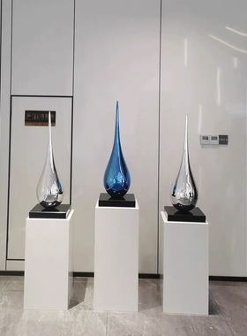 现代轻奢水滴摆件大号商场酒店办公室客厅电视柜艺术品家居摆件