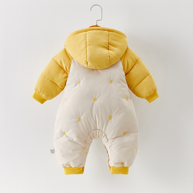 冬装可爱男宝宝满月冬季加棉外出服 萌小乖连身衣/爬服/哈衣