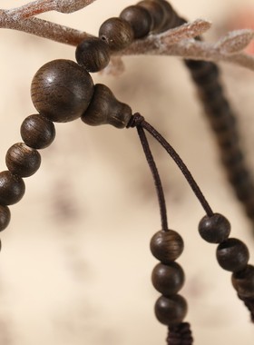 2026晶德珠宝 天然沉水沉香佛珠文玩手串木质108颗手持念珠男女手