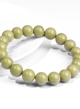 2026晶索珠宝 天然牛油果色阿拉善石手链奶昔手串 时尚百搭手链女