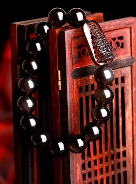 2026上岸冰种黑曜石文昌塔手串学生初中高中礼物好运水晶手链饰品