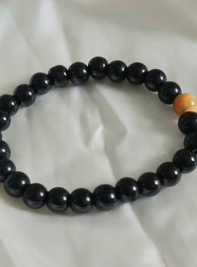 2026黑曜石虎眼石手链散珠串珠黑金刚手串男简约个性礼物手串