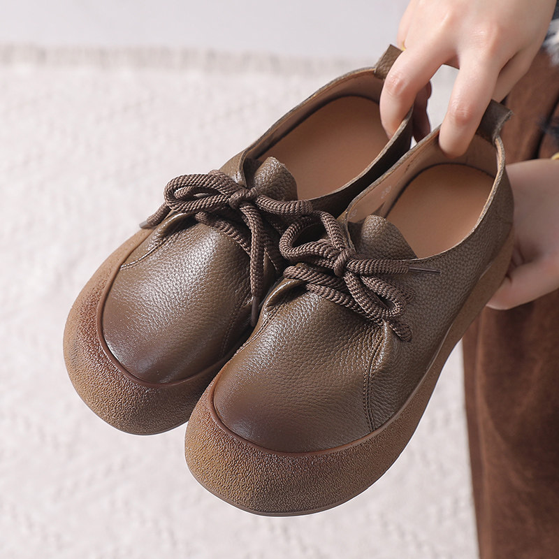妈妈鞋中老年舒适不累脚真皮软底防滑系带休闲皮鞋大码女鞋41到43,淘宝优惠券,粉丝福利购,淘宝优惠卷