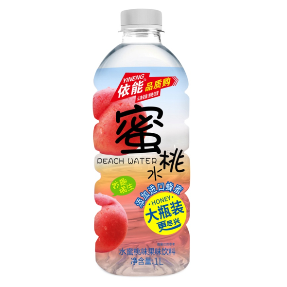 依能蜜桃水1L*12大瓶整箱蜜桃味蜜柠蓝莓乳酸菌口味饮料防暑降温 - 图1