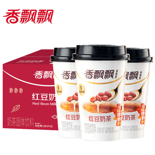 香飘飘奶茶红豆味整箱30杯代餐早餐下午茶冲饮多口味杯装年货礼盒 - 图0