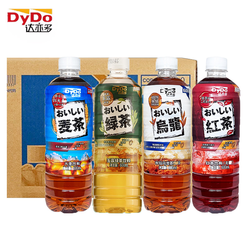 DyDo达亦多大麦茶红茶饮料600ml*15瓶整箱特价0糖0脂0卡茶味饮品 - 图0