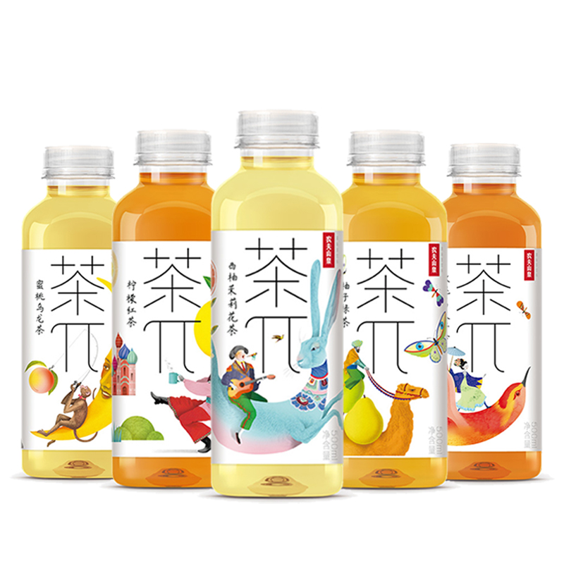 农夫山泉茶兀饮料茶派果味水500ml*5瓶整箱蜜桃乌龙玫瑰红茶柚子 - 图2