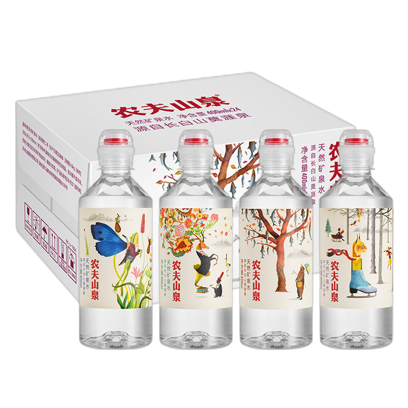 农夫山泉运动盖天然矿泉水400ml*24瓶/箱单手可开小瓶运动饮用水 - 图0