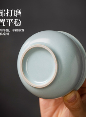 匠仙汝窑圆融香炉摆件冰裂釉熏香炉家用香插托盘茶道摆件配件