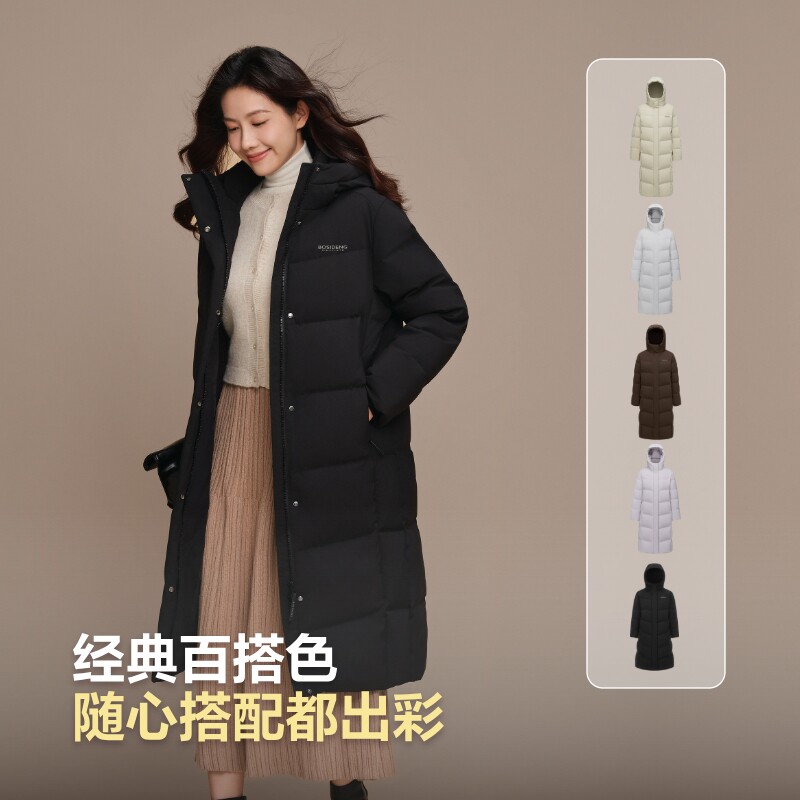 波司登奥莱25新款羽绒服女长款休闲简约过膝潮流时尚保暖厚羽绒服