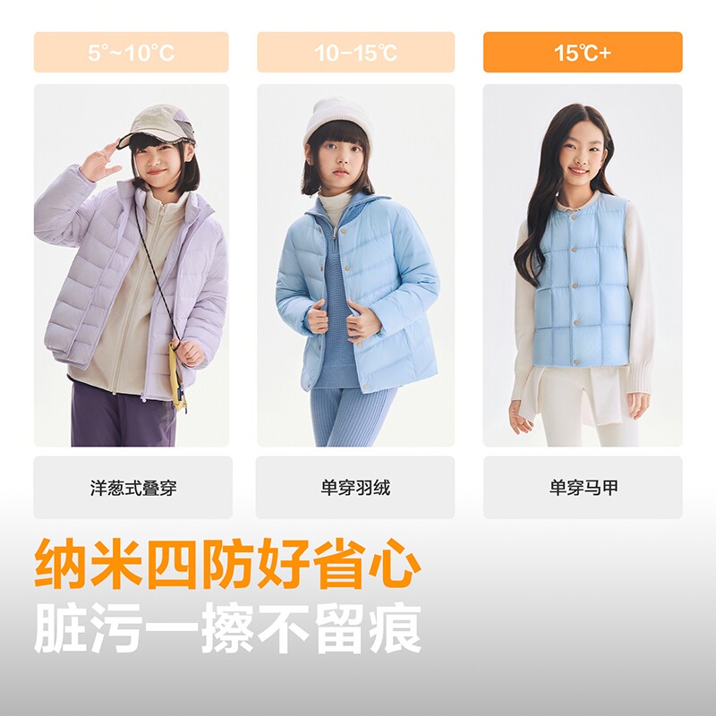 【抗菌绒】波司登奥莱2026新款童中性基础轻暖萌趣圆领轻薄羽绒服 服羽实拍商品图