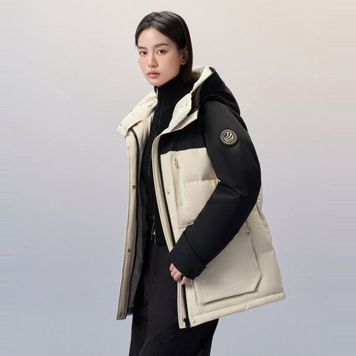 波司登奥莱冬季短款连帽加厚羽绒服男女同款连帽工装情侣防风保暖 - 图0