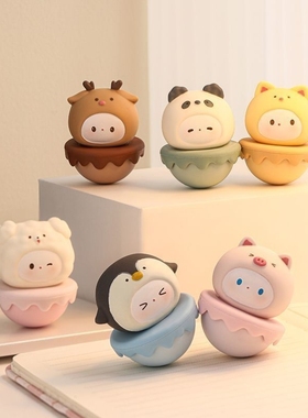 可爱不倒翁治愈情绪办公室桌面小摆件装饰品工位解压神器女生礼物