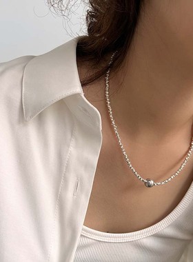 施家珍珠s925纯银情侣重工项链