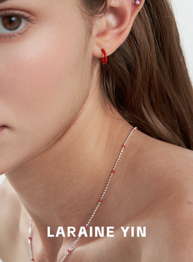 LARAINE YIN S925纯银细珠红珠锁骨链 夏季清冷感显白百搭项链